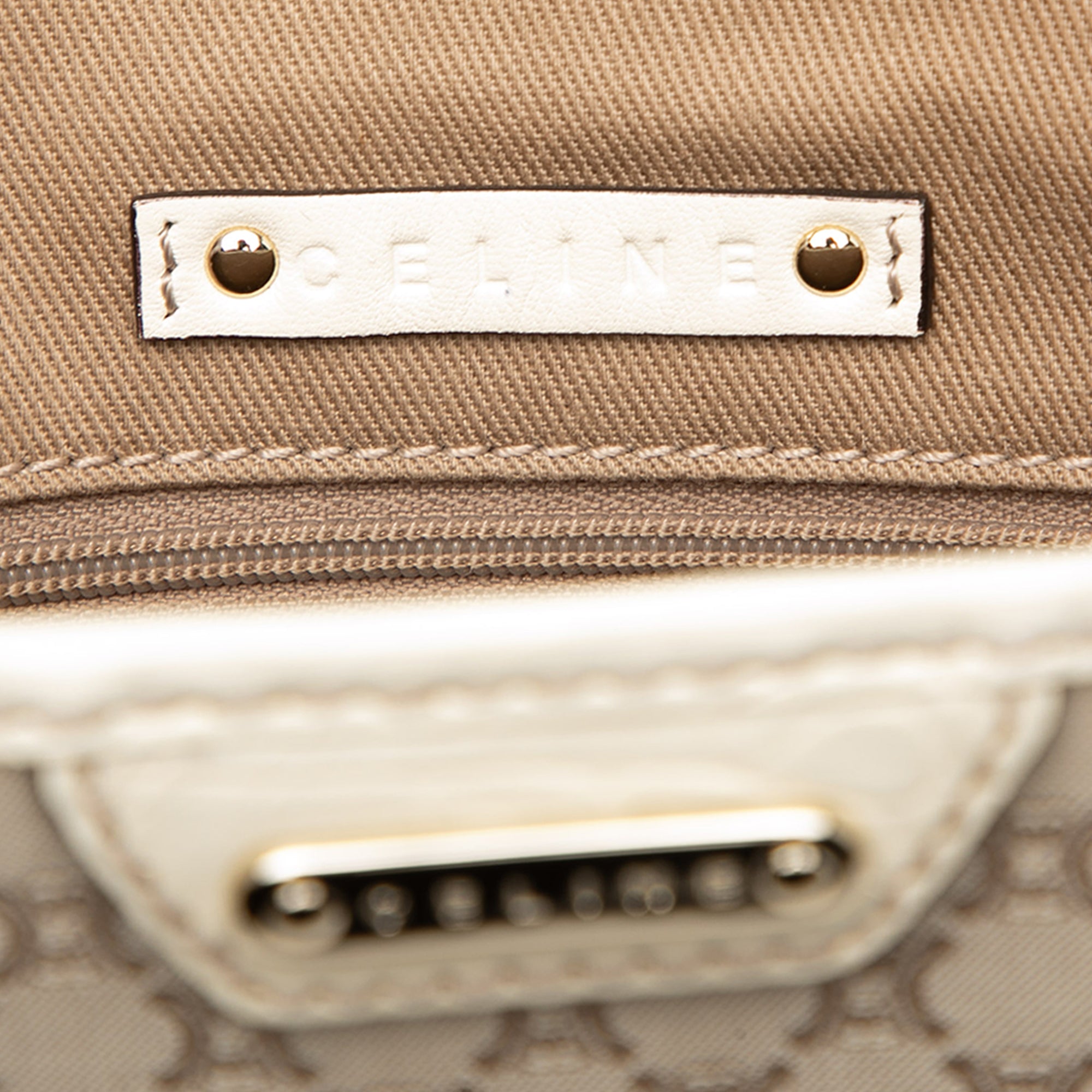 Croc Embossed Leather Trimmed Macadam Canvas Tote - Image 5
