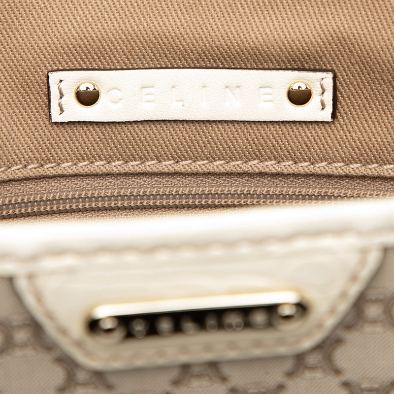 Croc Embossed Leather Trimmed Macadam Canvas Tote - Image 5
