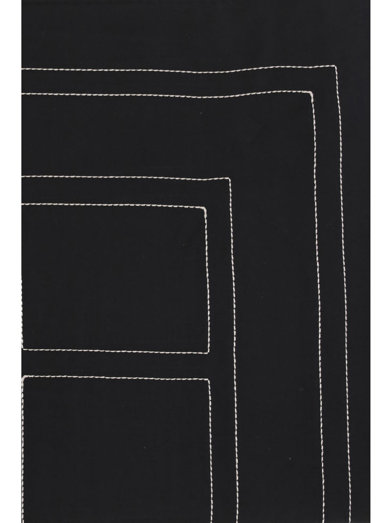Toteme Monogram-Embroidered Organic Silk Scarf — Black Gots-certified Scarfs