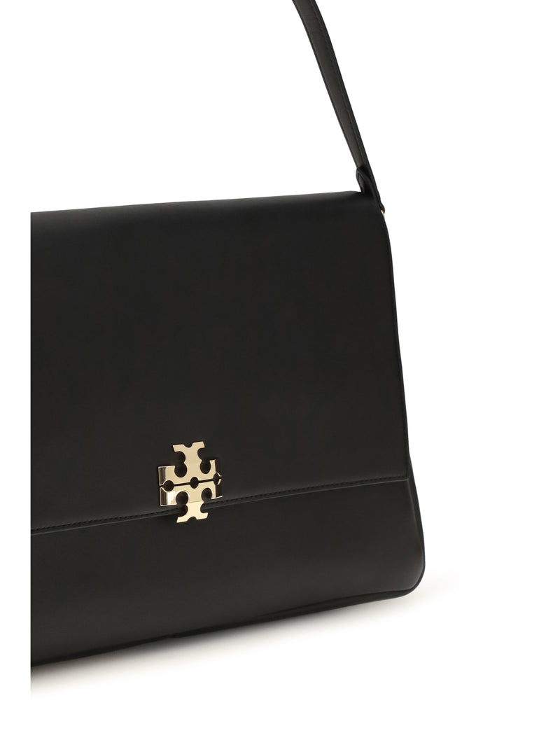 Tory Burch Charlie Shoulder Bag — Black Calf Leather Bos Taurus