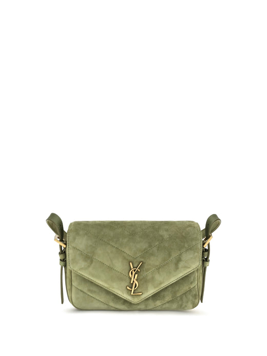 Saint Laurent Loulou Shoulder Bag — Green Suede