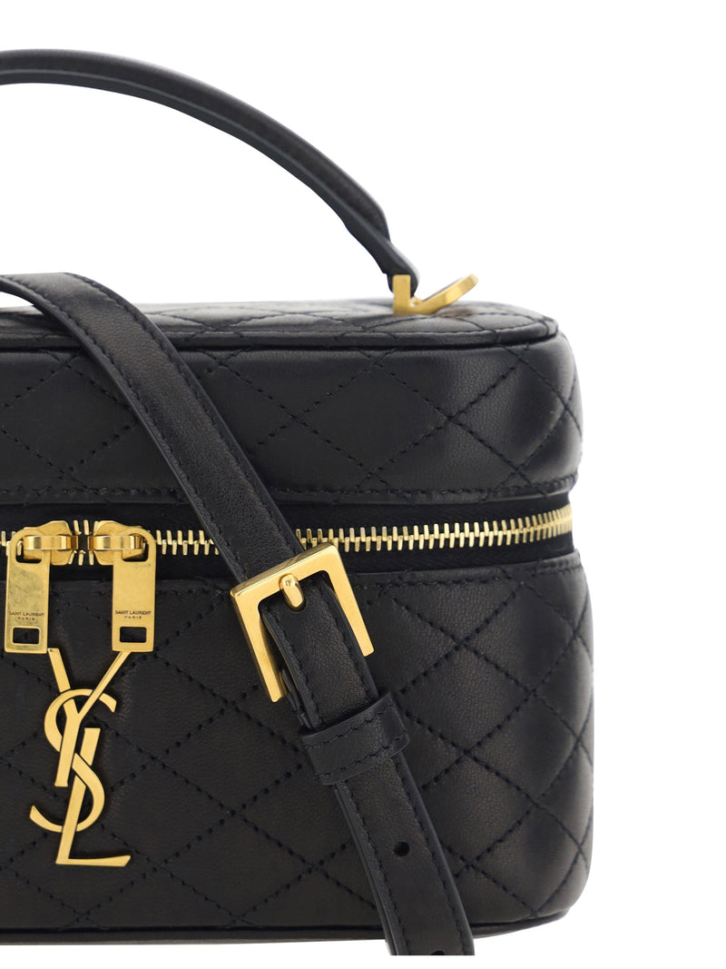 Saint Laurent Vanity Gaby Shoulder Bag — Black Calf Leather
