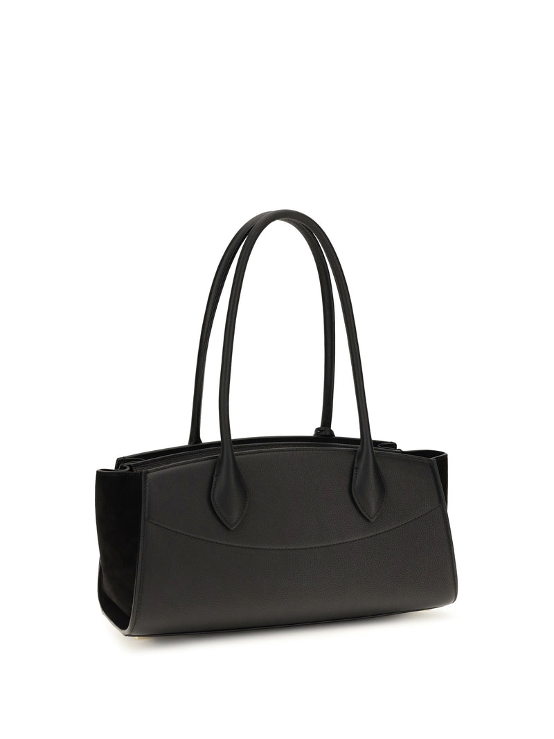 Ferragamo Studio Shoulder Bag — Black Calf Leather