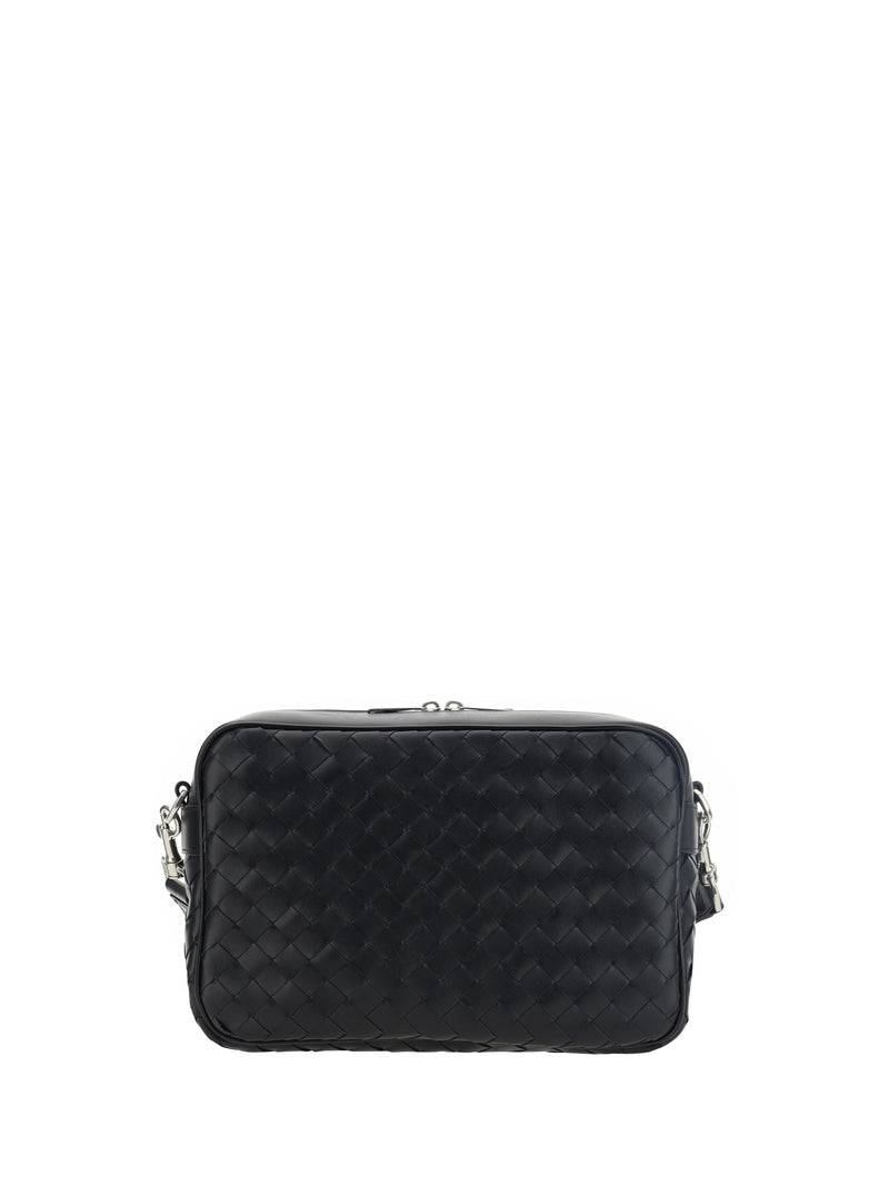 Bottega Veneta Camera Shoulder Bag — Black Calf Leather