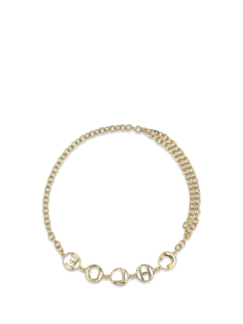 Chloé Script Jewel Belt — Gold Brass