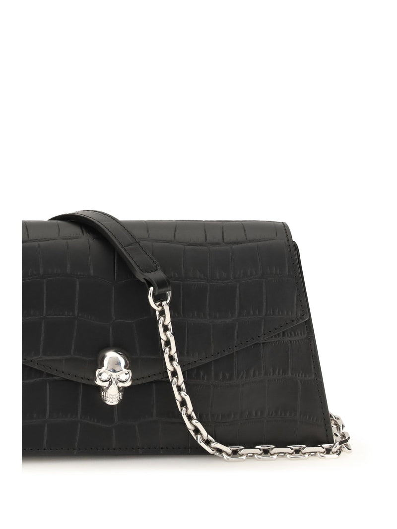 Alexander Mcqueen Skull Clutch — Black Calf Leather