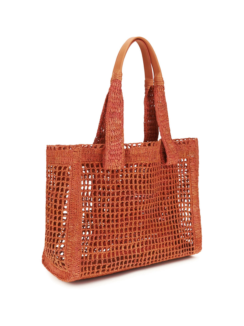Chloé Tote Bag — Orange Raffia