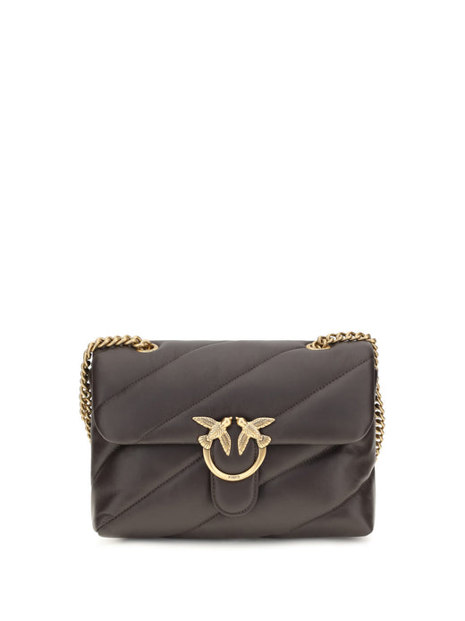 Pinko Love Shoulder Bag — Brown Calf Leather Bos Taurus