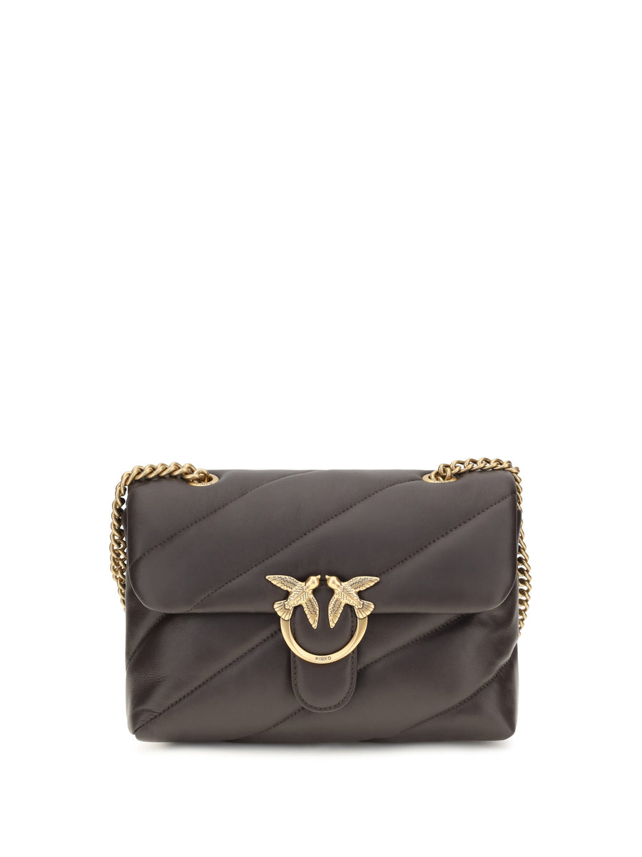 Pinko Love Shoulder Bag — Brown Calf Leather Bos Taurus