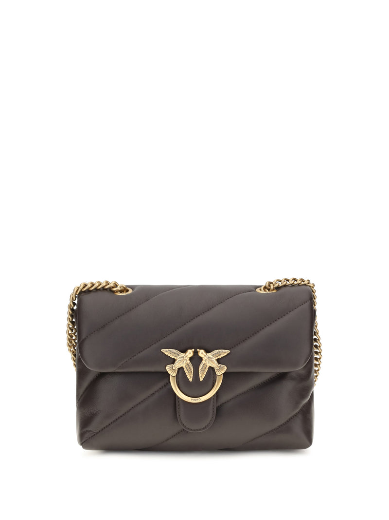 Pinko Love Shoulder Bag — Brown Calf Leather