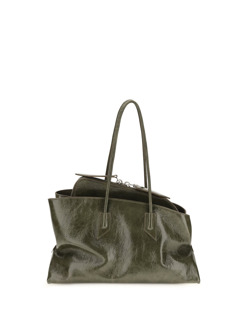 The Attico La Passeggiata Shoulder Bag — Green Calf Leather