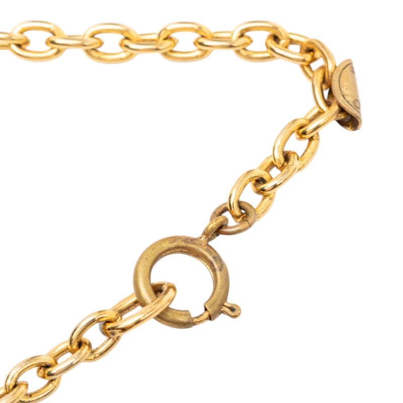 CC Gold Plated Oval Medallion Chain Necklace - Image 4