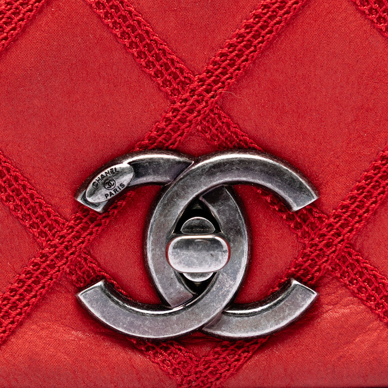 Small Nubuck Diamond Stitch Chain Flap - Image 5