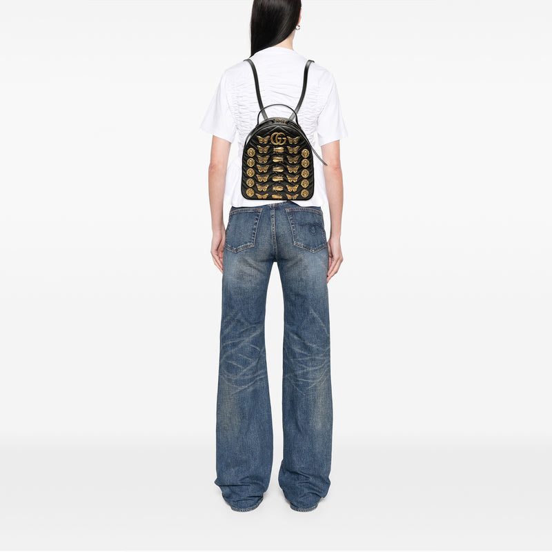 Small GG Marmont Matelasse Leather Animalier Backpack - Image 7