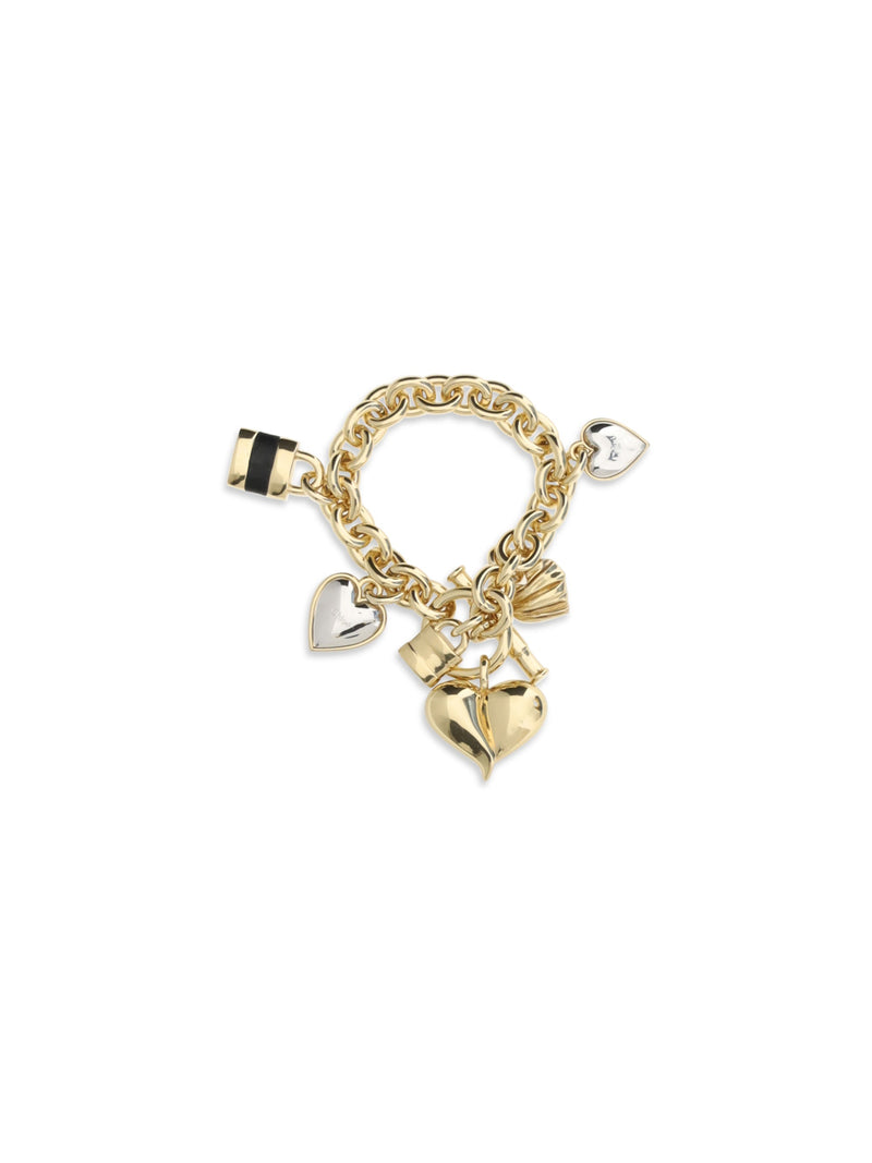 Chloé Heart-Charm Padlock Bracelet — Gold Brass Bracelets