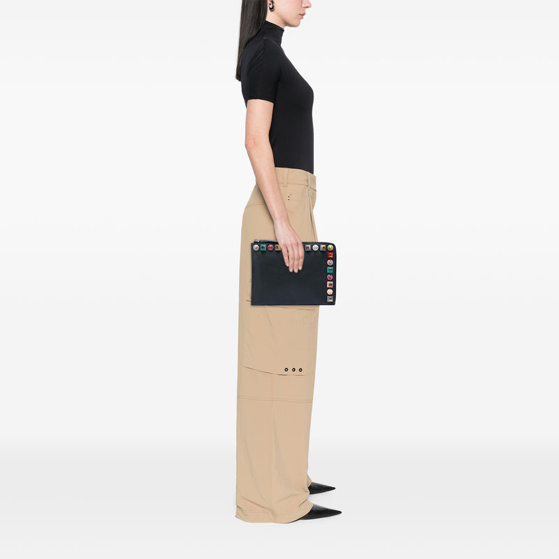 Studded Leather Clutch - Image 6