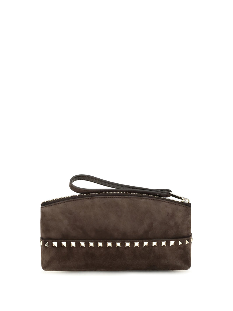 Valentino Garavani Clutch — Brown Suede