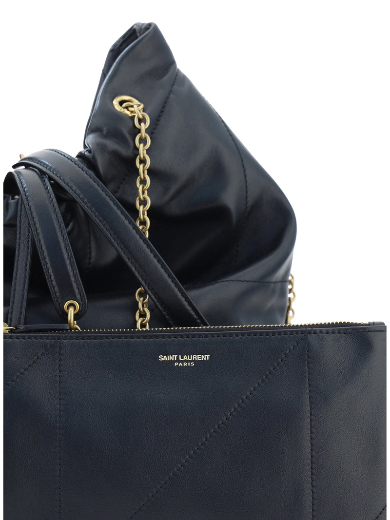Saint Laurent Pochon Shoulder Bag — Black Lamb Ovis Aries