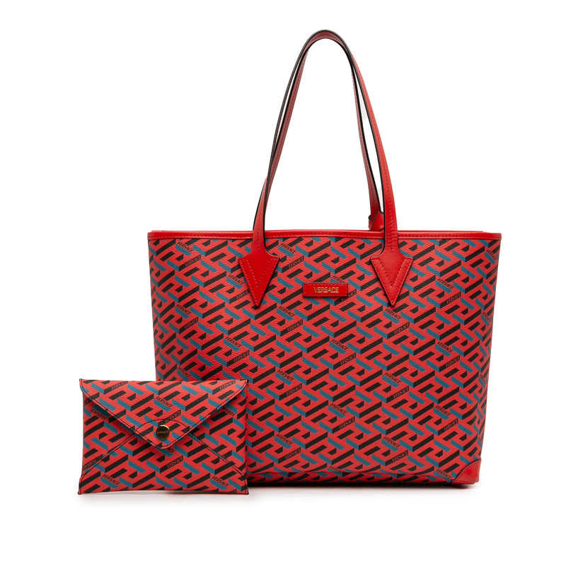Coated Canvas La Greca Tote - Image 12