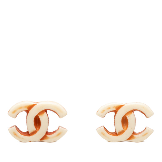 CC Resin Gold Plated Clip On Earrings - Image 1