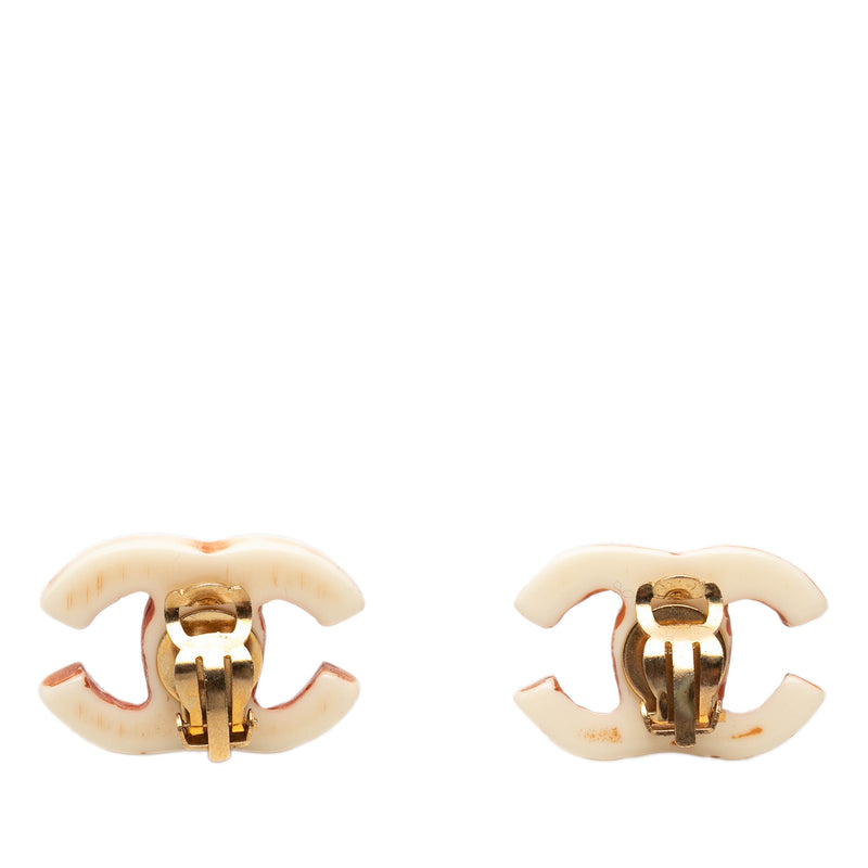 CC Resin Gold Plated Clip On Earrings - Image 2