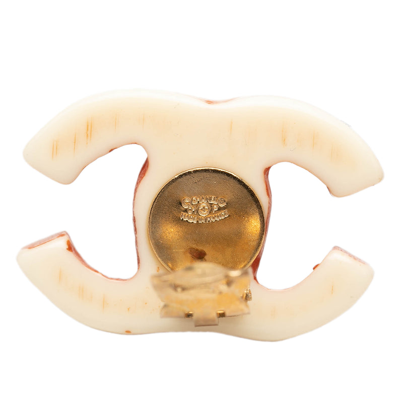 CC Resin Gold Plated Clip On Earrings - Image 3