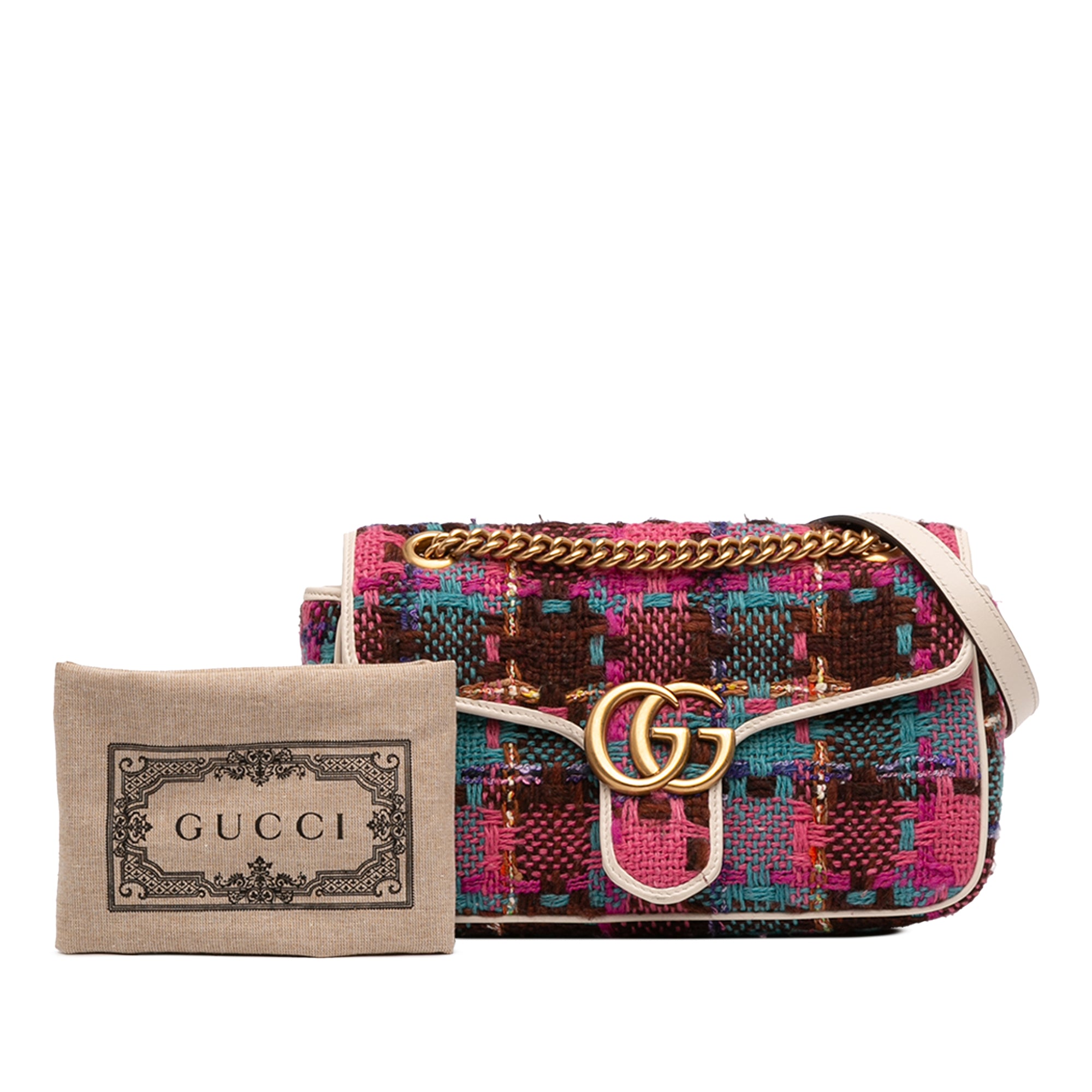 Medium GG Marmont Tweed Shoulder Bag - Image 12