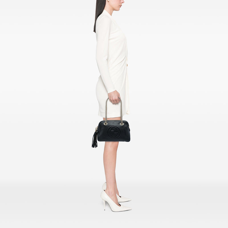Leather Soho Chain Zip Shoulder Bag - Image 5