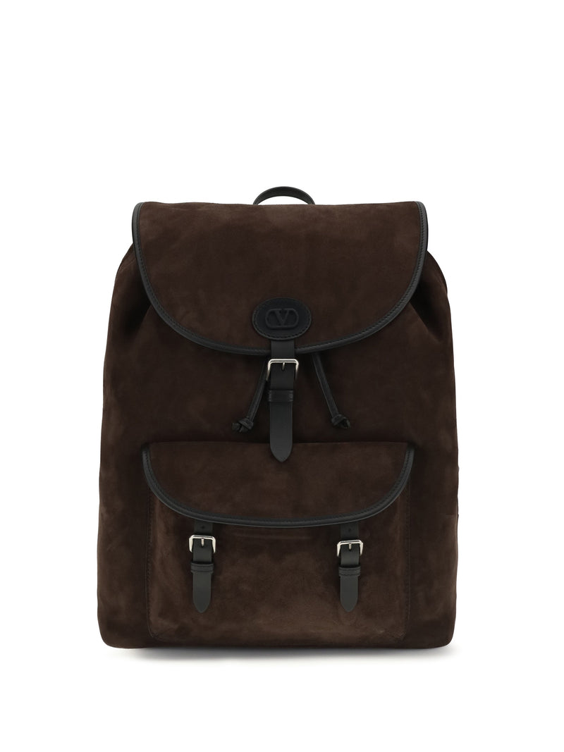 Valentino Garavani Antibes Backpack — Brown Calf Leather