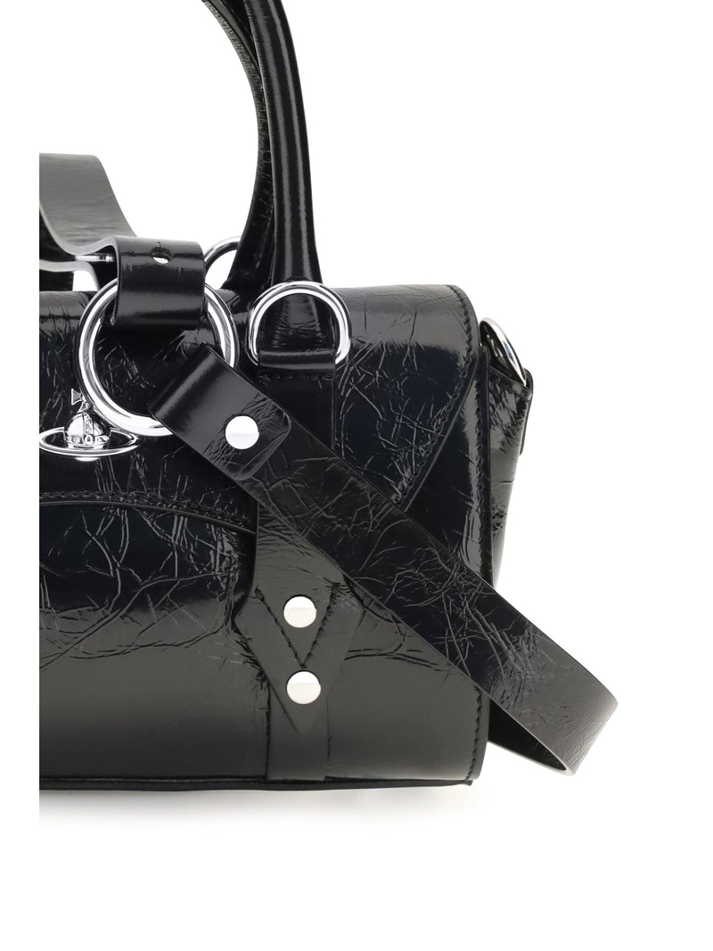 Vivienne Westwood Bettina Shoulder Bag — Black Calf Leather Bos Taurus