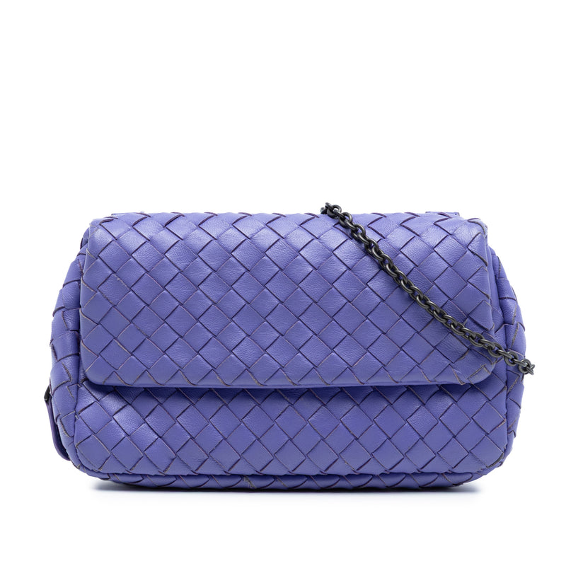 Mini Nappa Intrecciato Expandable Chain Flap Crossbody