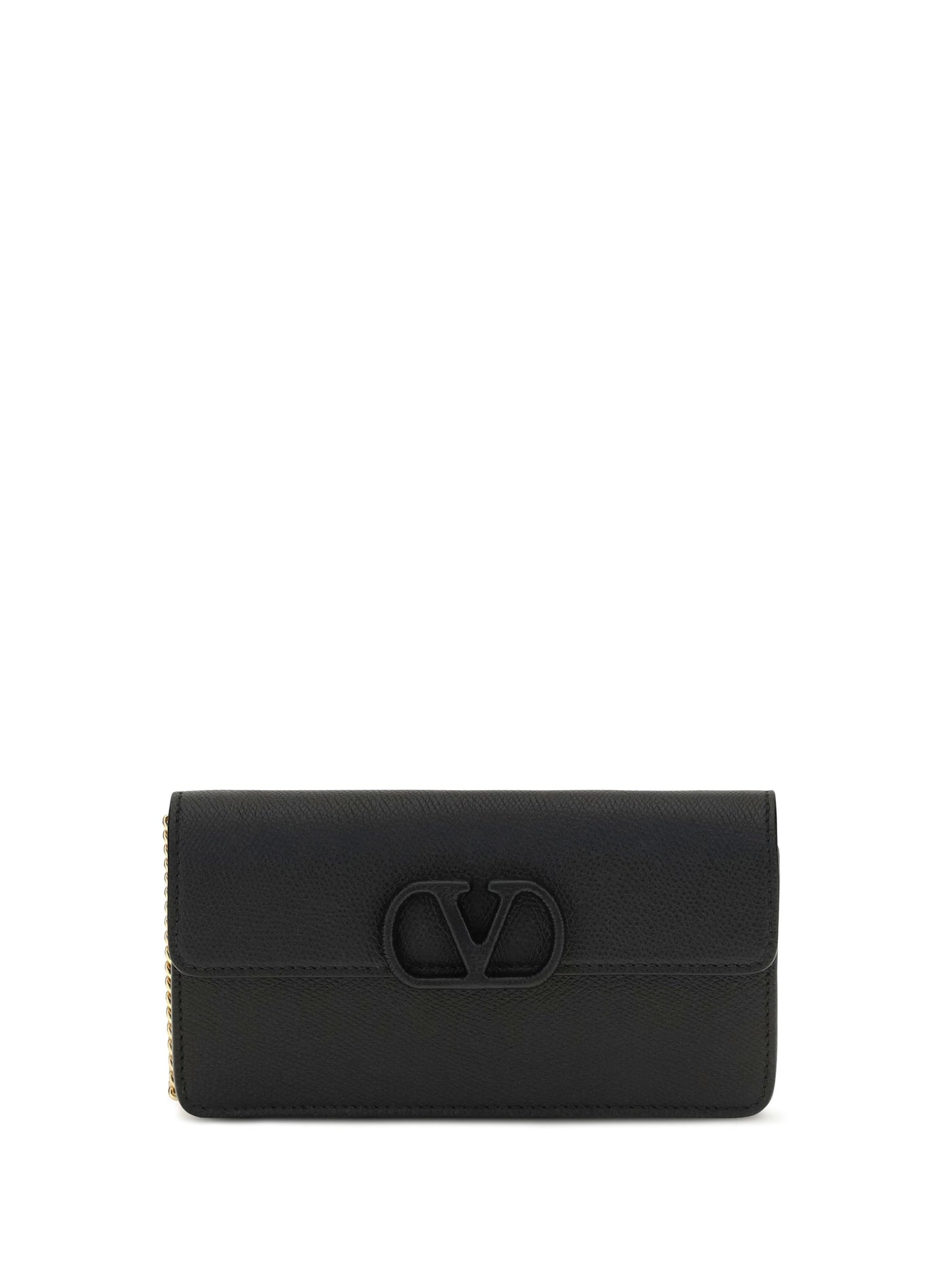 Valentino Garavani Wallet — Black Calf Leather Bos Taurus