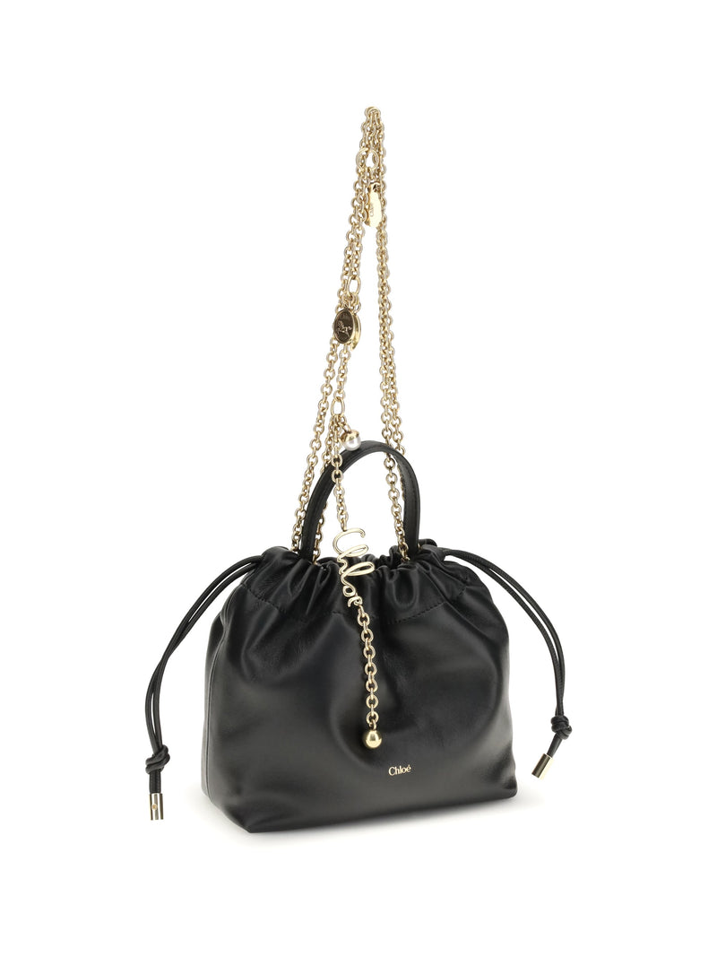 Chloé Icons Mini Shoulder Bag — Black Calf Leather Bos Taurus