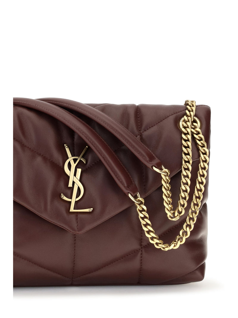 Saint Laurent Puffer Toy Shoulder Bag — Brown Lamb
