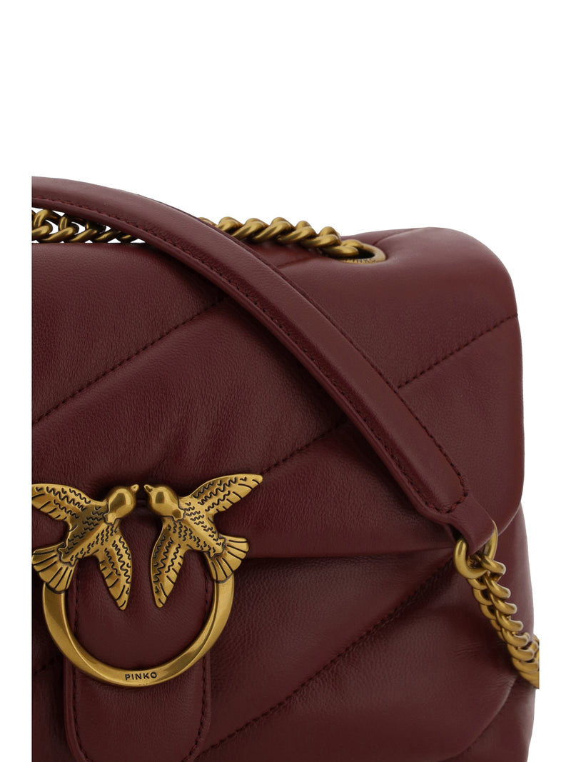 Pinko Love Shoulder Bag — Brown Calf Leather (bos Taurus)