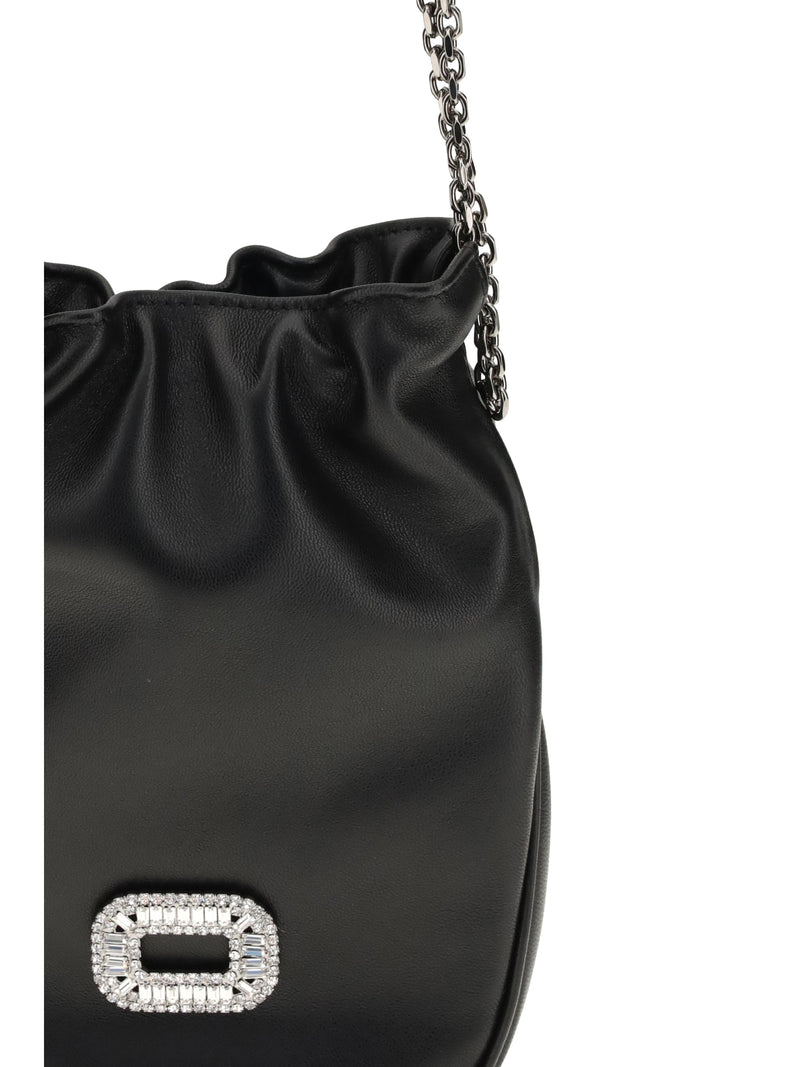 Roger Vivier Bucket Bag — Black Lambskin