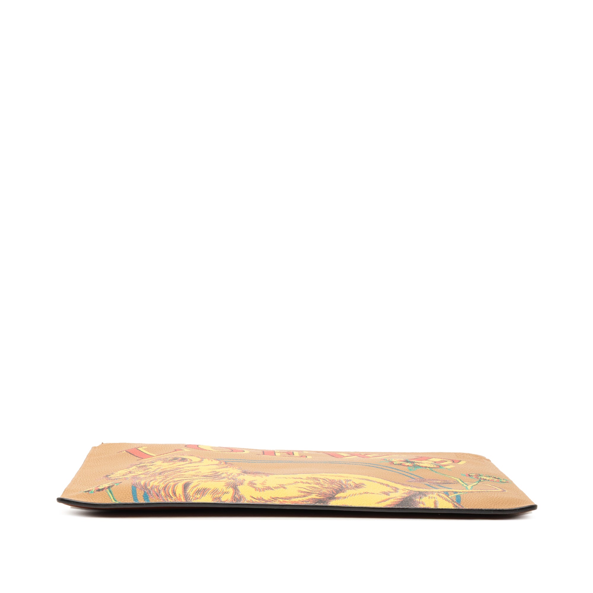 Paulas Ibiza Leather Lion and Floral Print Clutch - Image 3