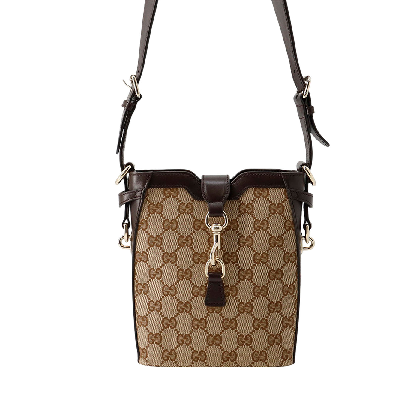 Mini GG Canvas Web Bucket Bag - Image 1