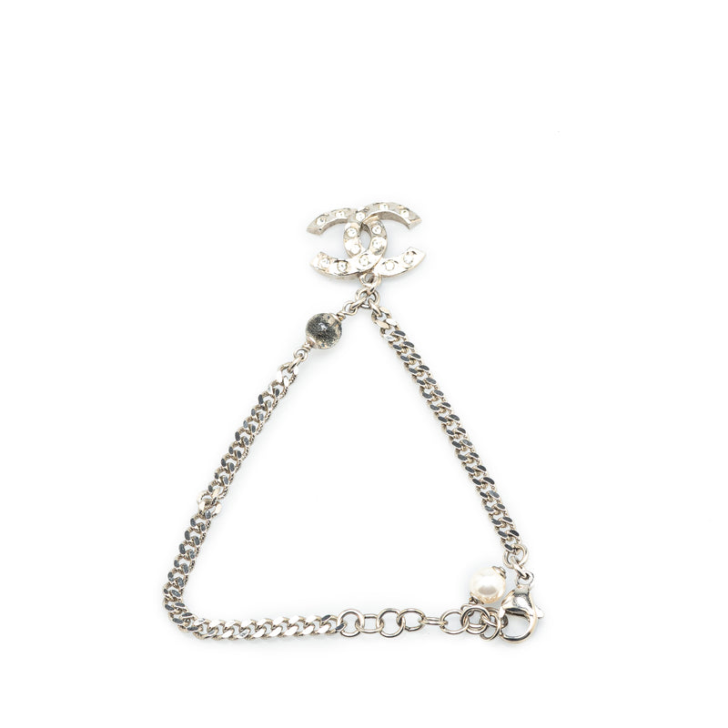 Silver CC Rhinestones Charms Bracelet - Image 3