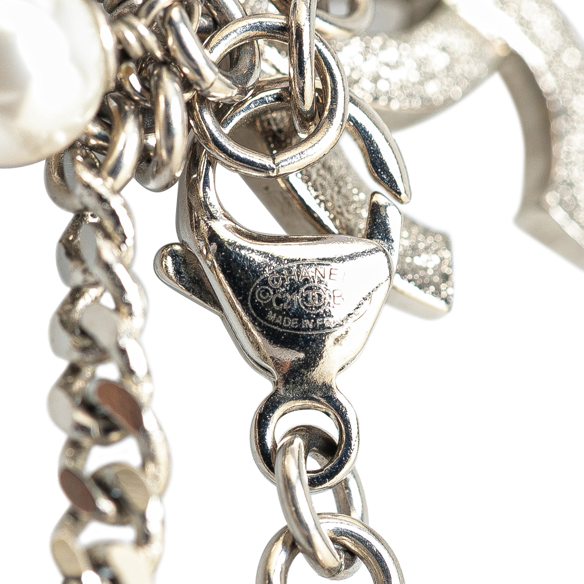 Silver CC Rhinestones Charms Bracelet - Image 4
