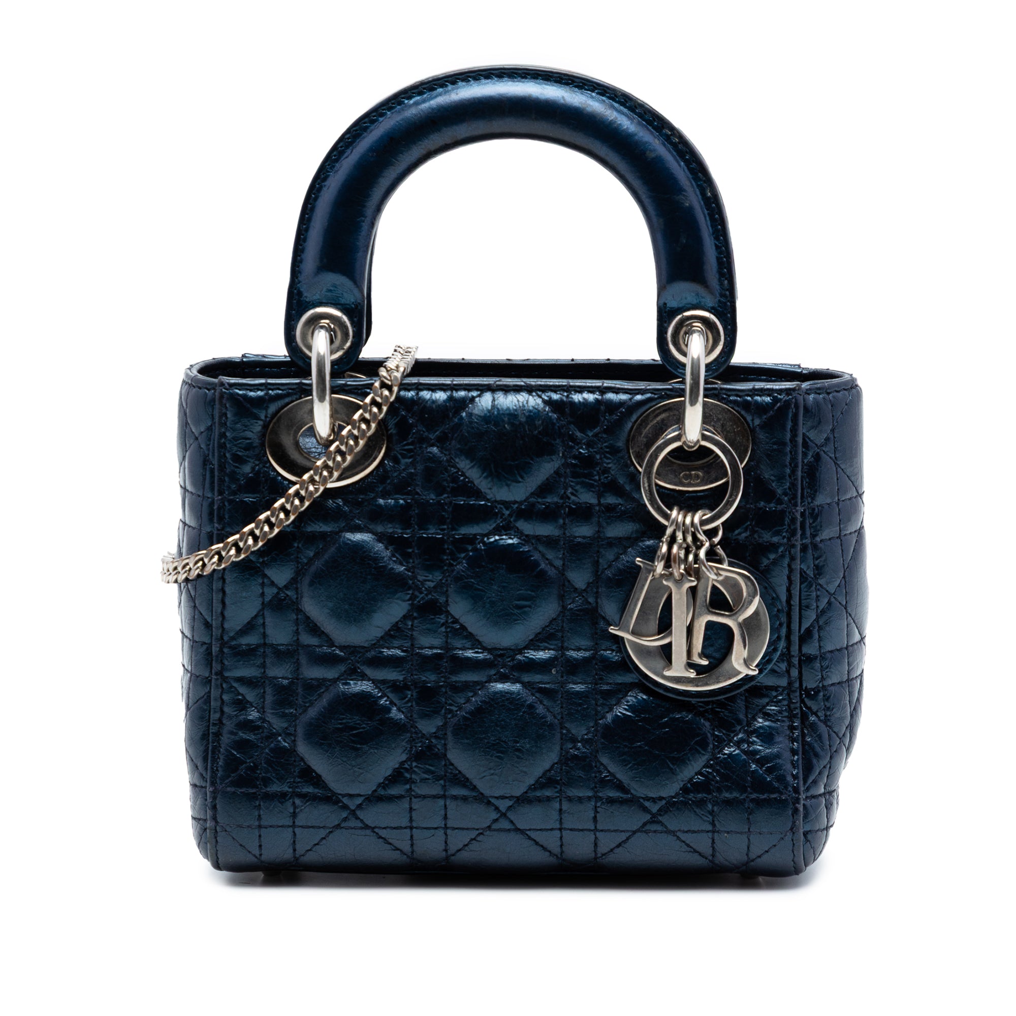 Mini Metallic Calfskin Cannage Lady Dior - Image 1