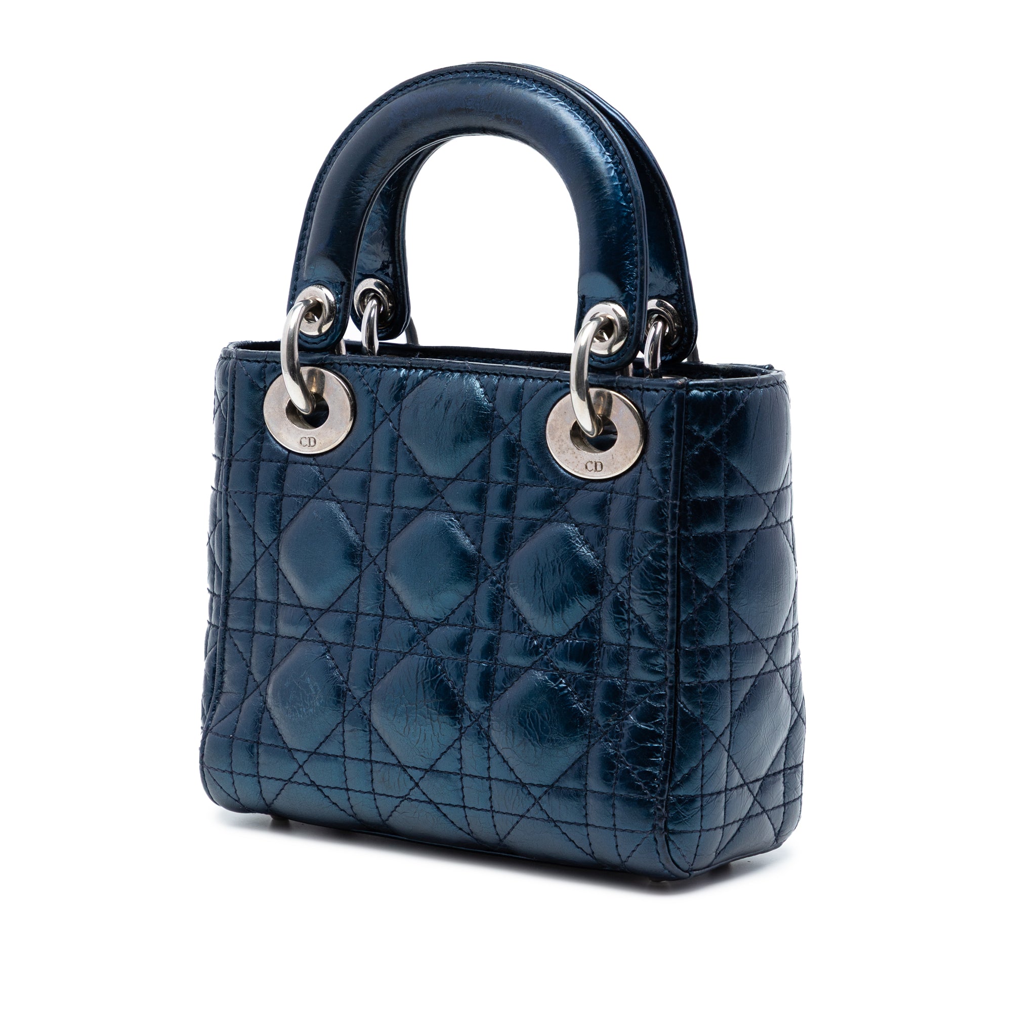 Mini Metallic Calfskin Cannage Lady Dior - Image 2