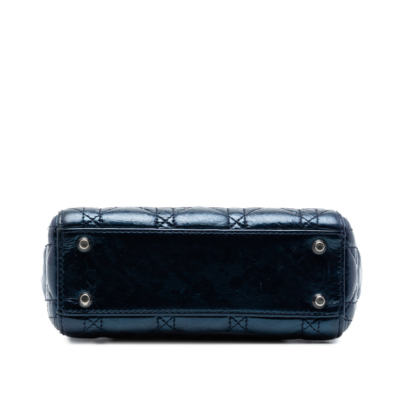 Mini Metallic Calfskin Cannage Lady Dior - Image 3