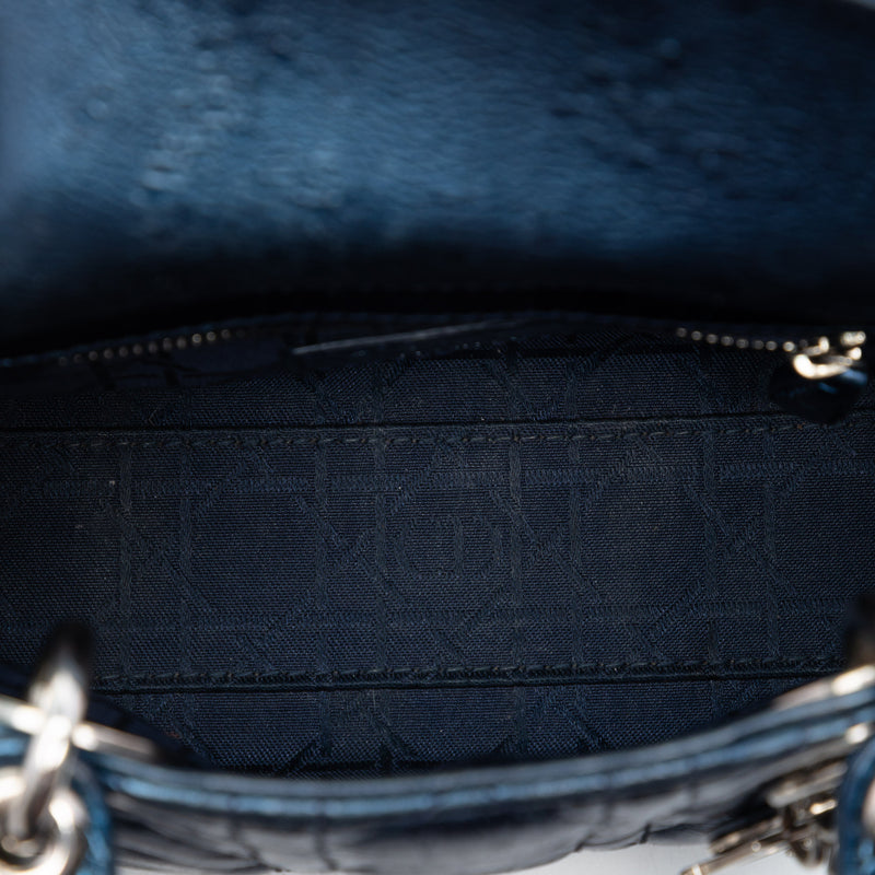 Mini Metallic Calfskin Cannage Lady Dior - Image 4