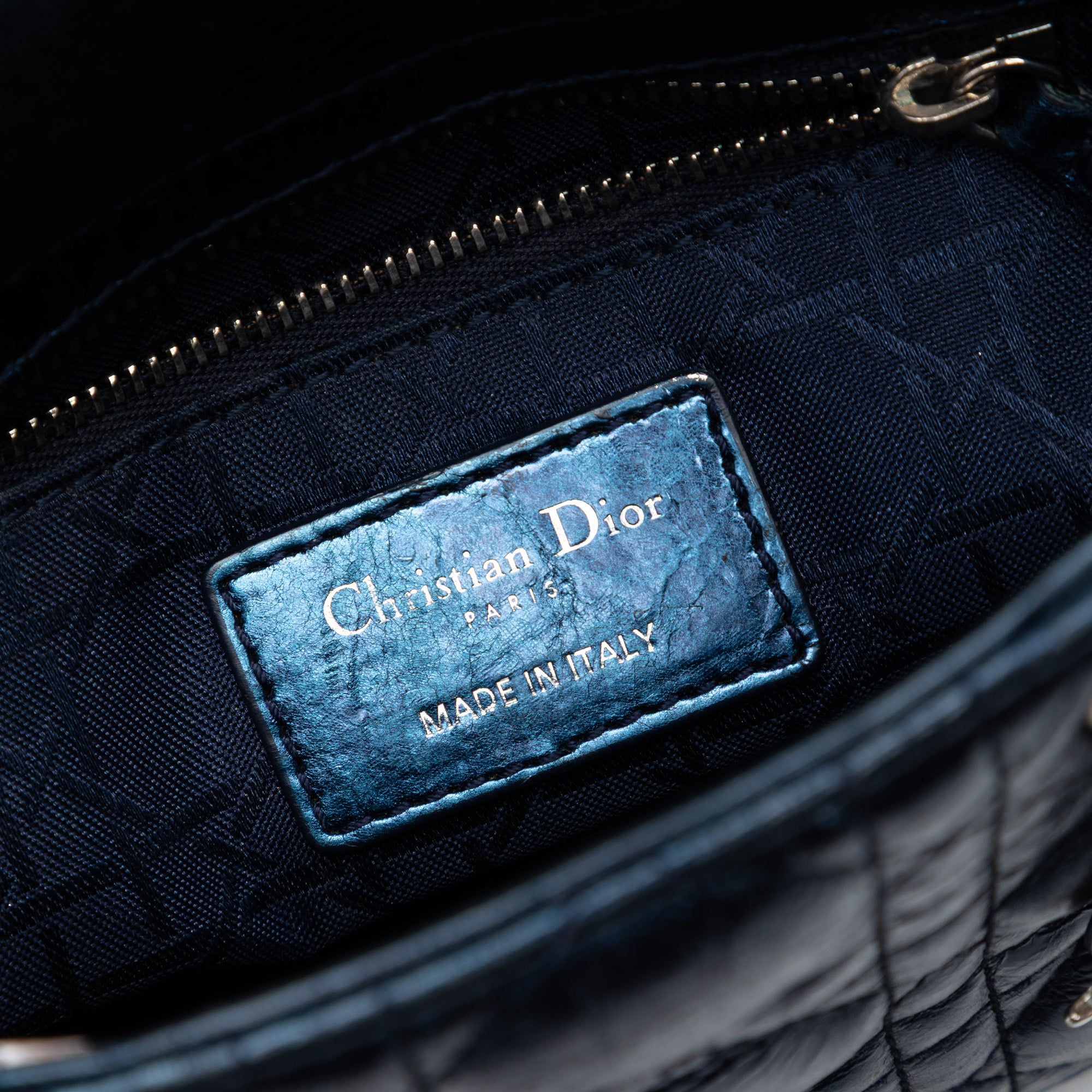 Mini Metallic Calfskin Cannage Lady Dior - Image 5