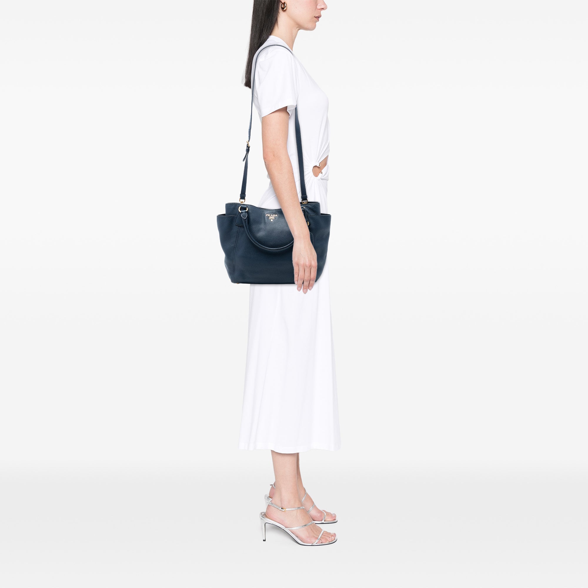 Vitello Daino Side Pocket Convertible Tote - Image 6