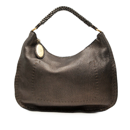 Metallic Pebbled Leather Selleria Shoulder Bag - Image 1