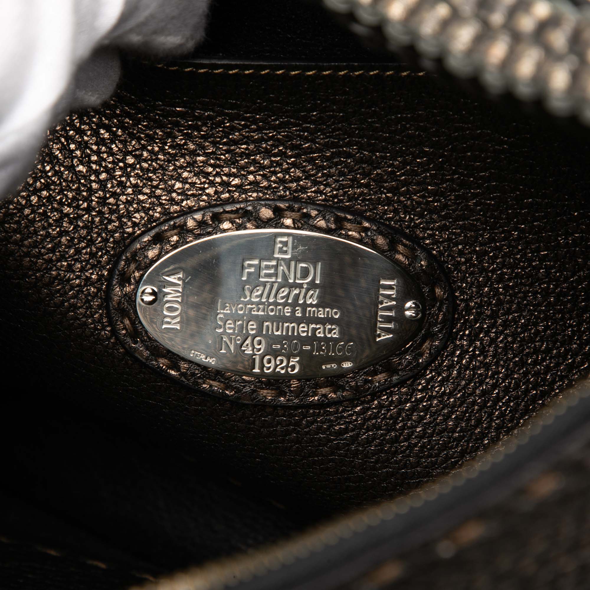 Metallic Pebbled Leather Selleria Shoulder Bag - Image 5