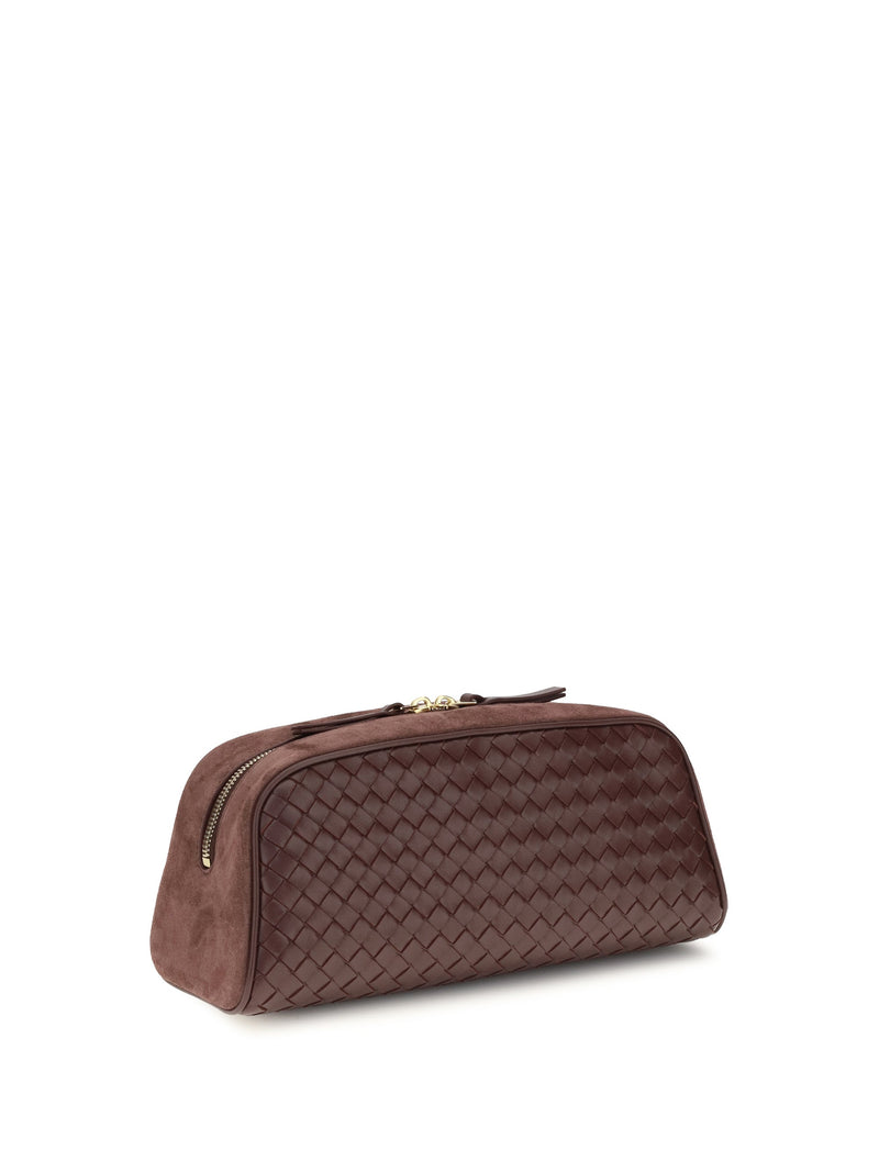 Bottega Veneta Nodo Clutch — Brown Lamb Leather