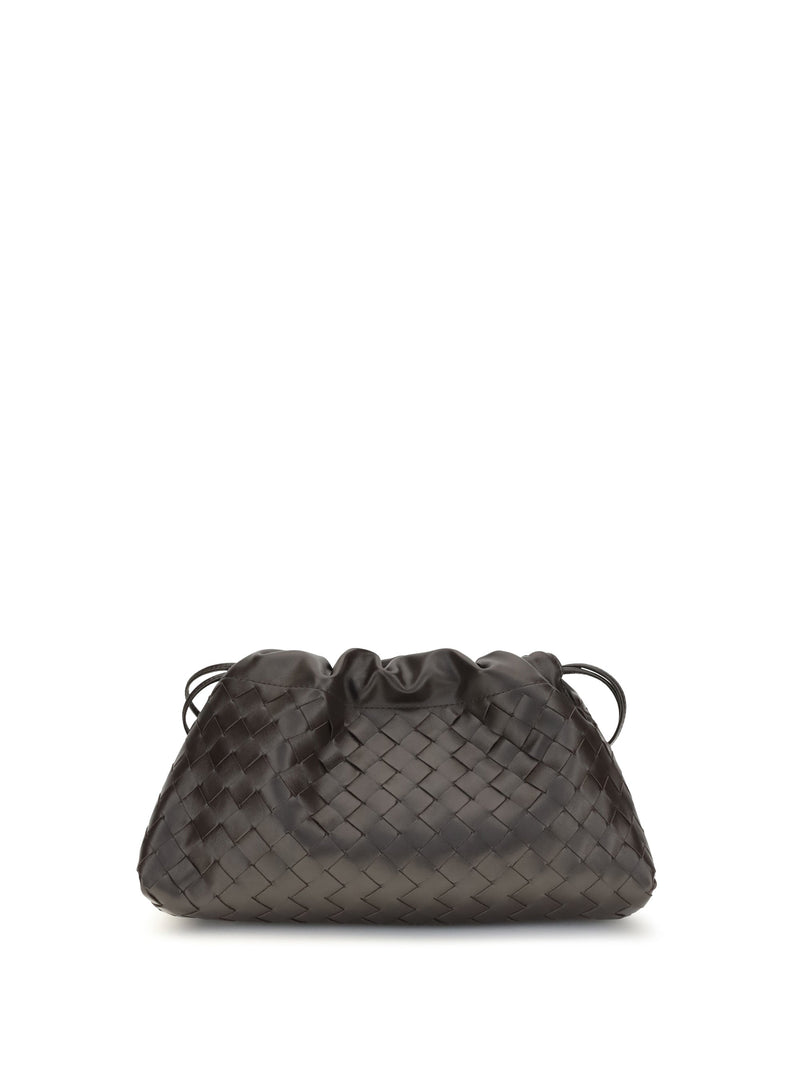 Bottega Veneta Woven Leather Drawstring Wallet — Black Calf & Purses